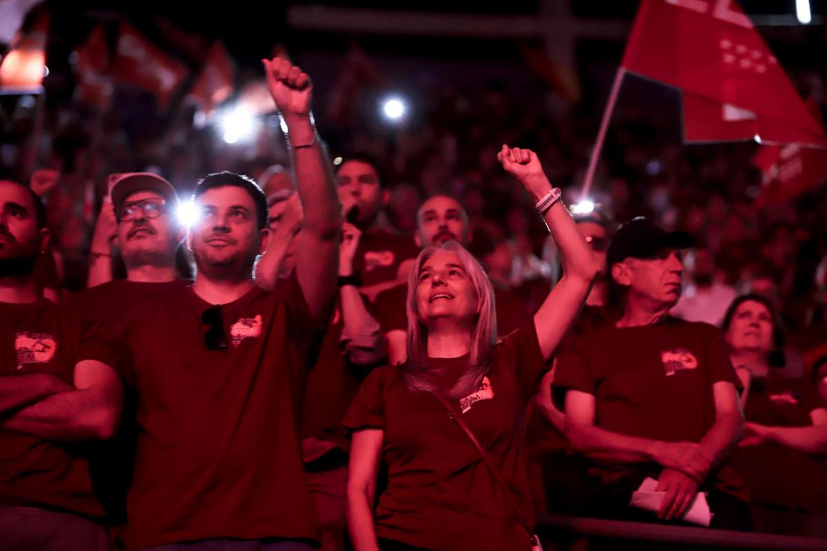 Un momento del acto de delagados y delegadas sindicales en Vistalegre