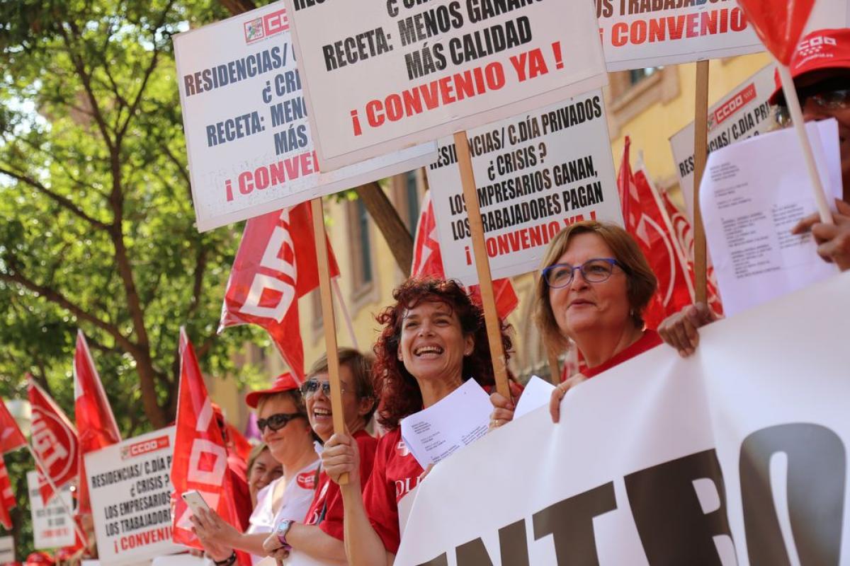 CCOO insta al Gobierno regional a mediar en el conflicto de residencias y centros de da