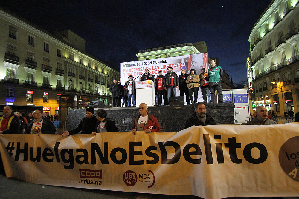 Manifestacin por el derecho de huelga, por las libertades y contra la Ley Mordaza, febrero 2015