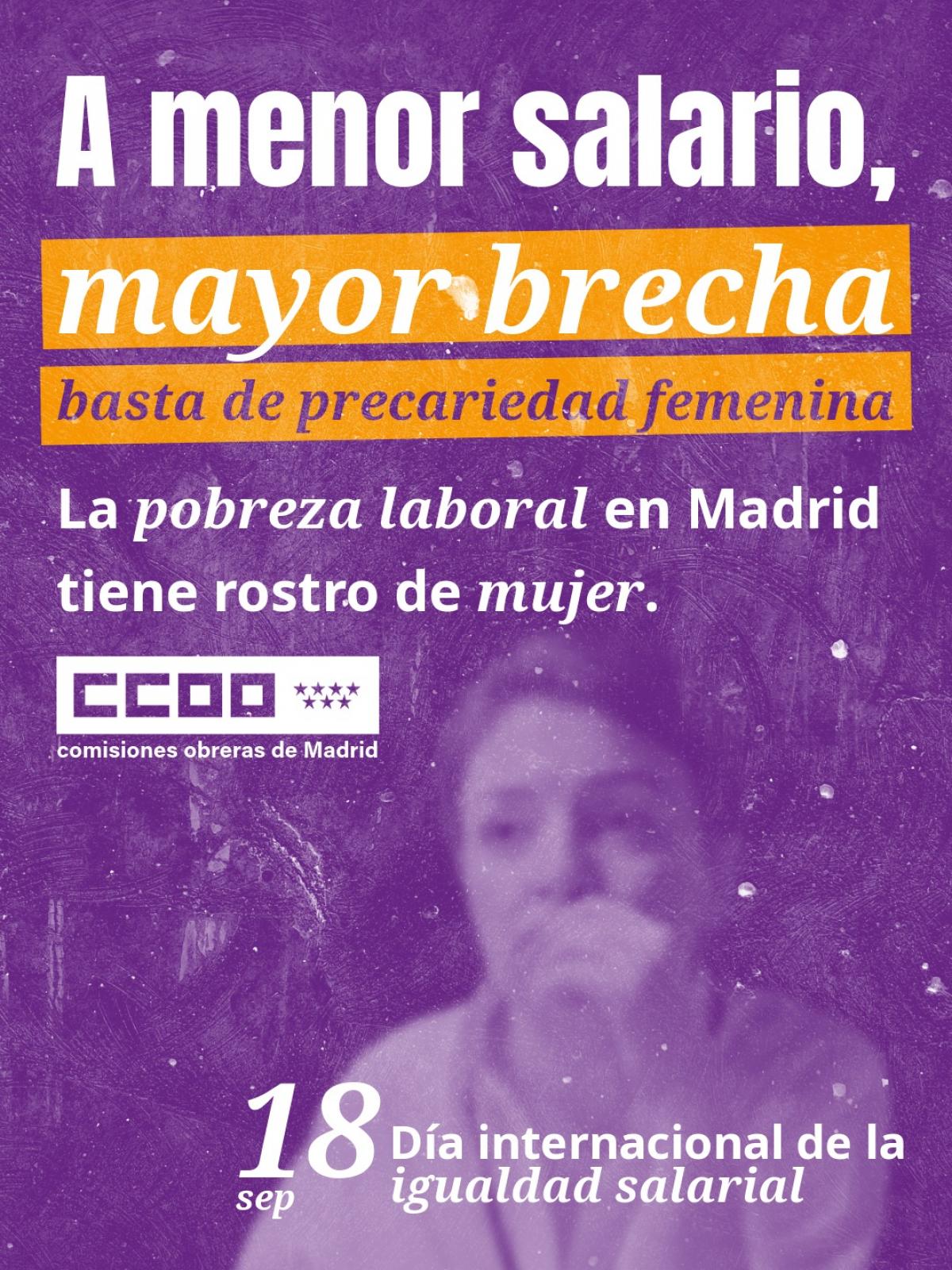 CCOO Madrid reclama que se ponga freno a la precariedad laboral femenina en el Día de la Igualdad Salarial