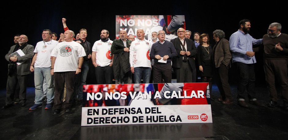 Acto en defensa del derecho de huelga, 19 enero 2016