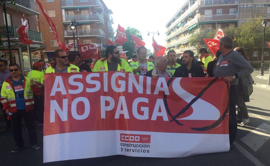 Protesta de trabajadores de Assignia