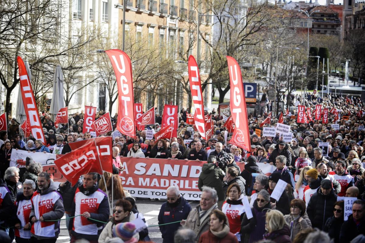 Manifestación 8F por la sanidad pública madrileña.