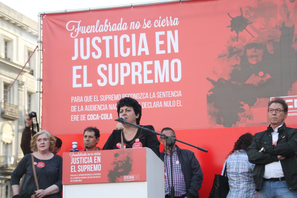 Manifestacin de trabajadores de CocaCola por Justicia en el Tribunal Supremo