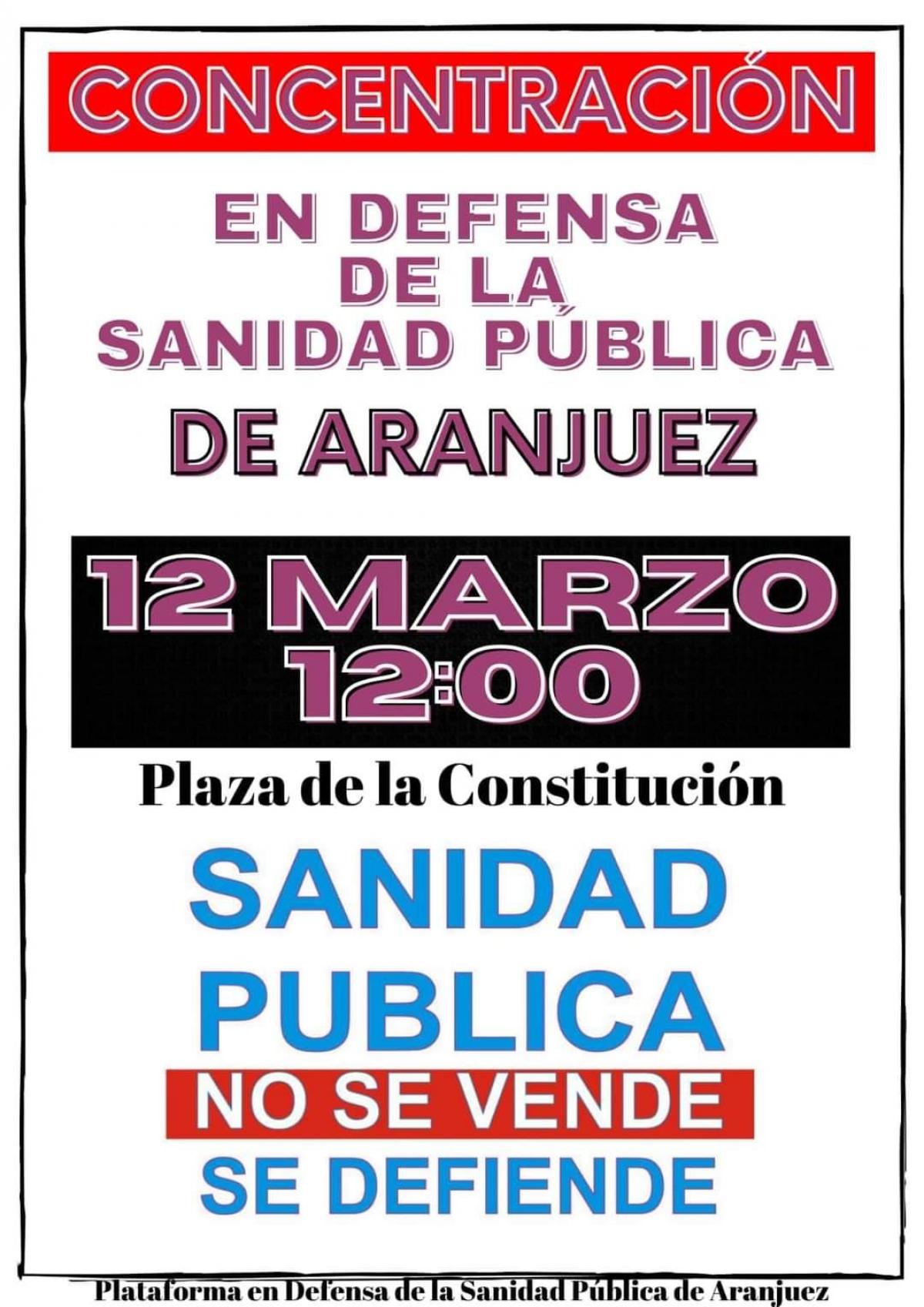 Concentracin en defensa de la sanidad pblica de Aranjuez