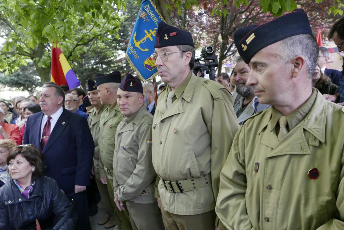 Homenaje en el Parque de La Nueve en Madrid el pasado 20 de abril