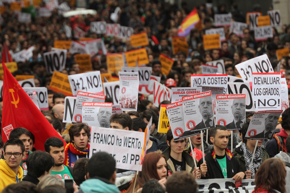 Manifestacin de estudiantes contra la reforma de grados universitarios, Madrid #Noal3mas2