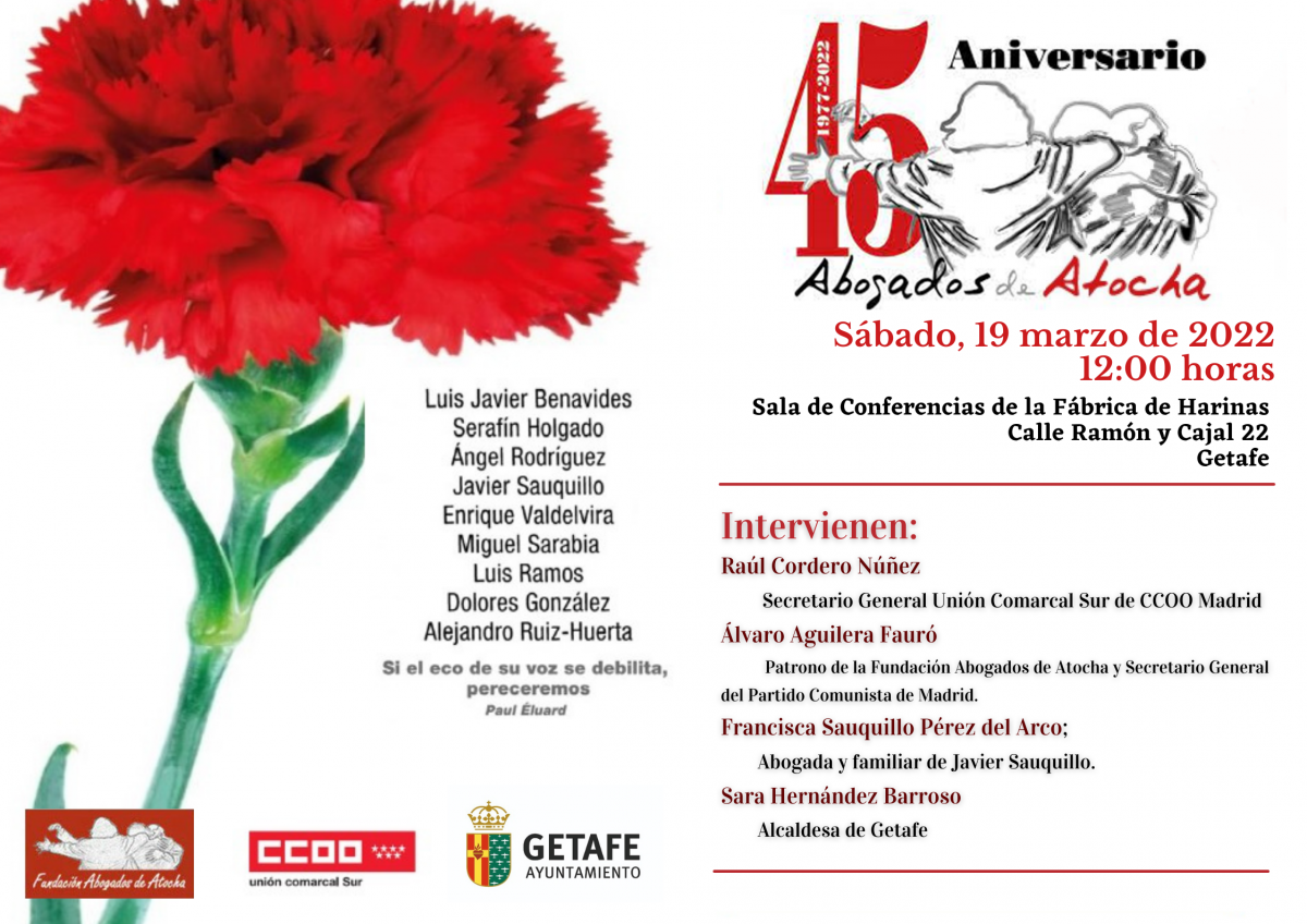 Cartel acto Abogados Getafe