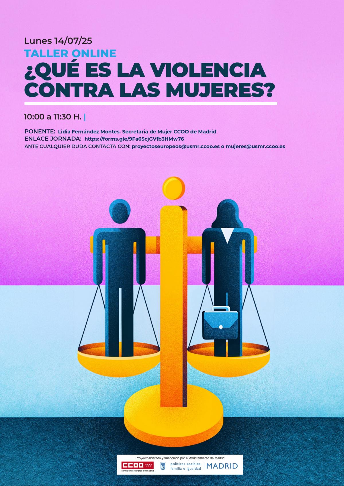 Cartel Taller Online Qu es la violencia contra las mujeres