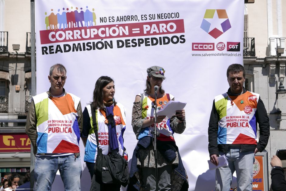 Manifestacin de ex trabajadores de Telemadrid 9/4/2016