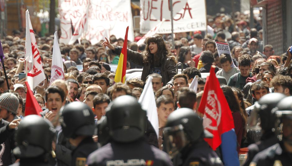 Manifestacin de estudiantes por la derogacin de la LOMCE, Madrid 14-4-2016