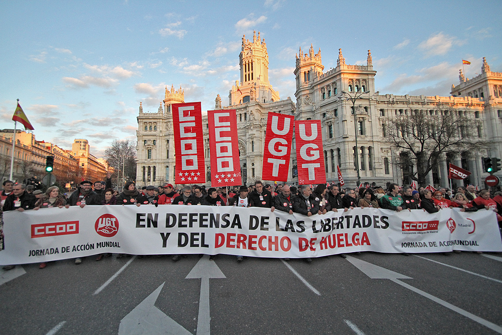 Manifestacin por el derecho de huelga, por las libertades y contra la Ley Mordaza, febrero 2015