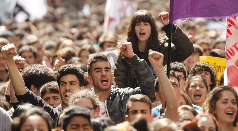 Manifestacin de estudiantes por la derogacin de la LOMCE, Madrid 14-4-2016