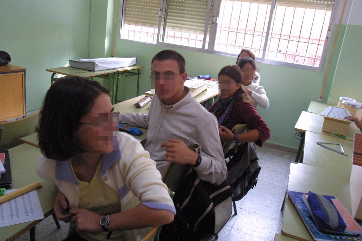 Alumnos en una Escuela Oficial de Idiomas de Madrid