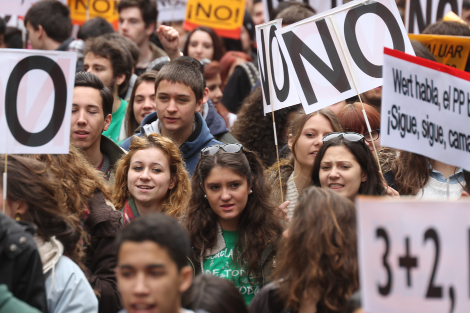 Manifestacin de estudiantes contra la reforma de grados universitarios, Madrid #Noal3mas2