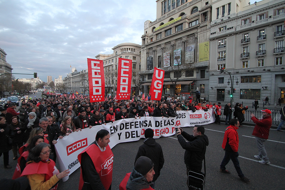 Manifestacin en Madrid en defensa del derecho de huelga