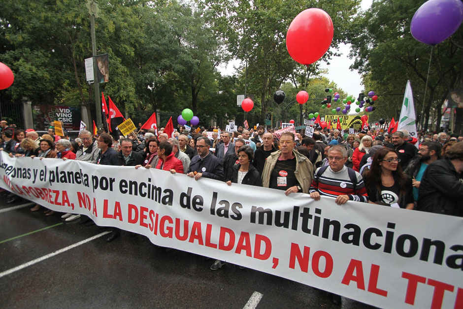 Manifestacin contra la pobreza y el TTIP en Madrid, 17 octubre 2015