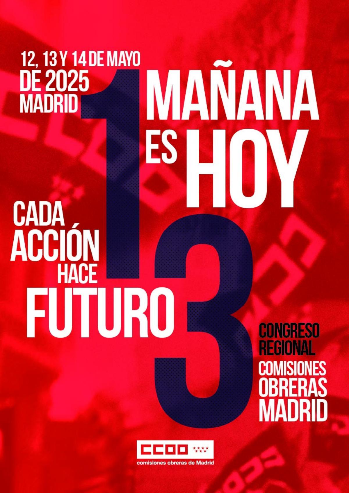 cartel 13 Congreso CCOO Madrid