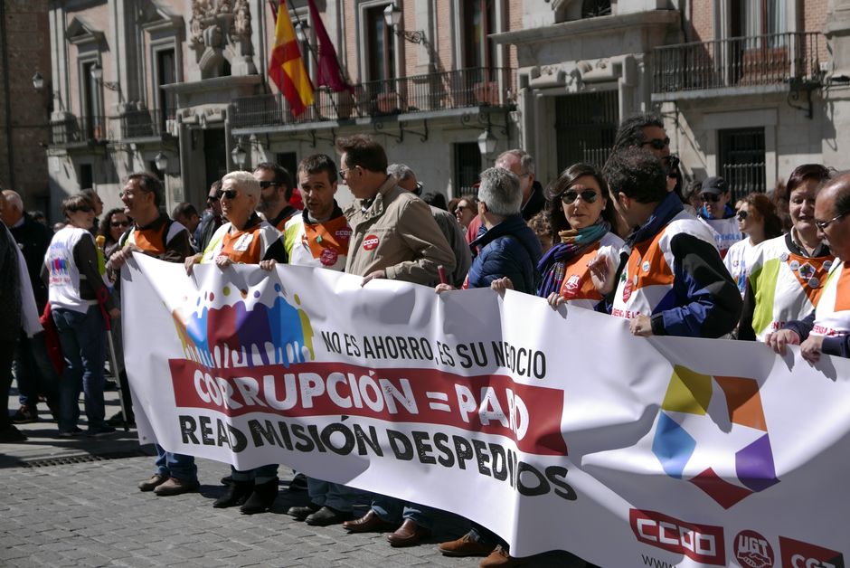 Manifestacin de ex trabajadores de Telemadrid 9/4/2016