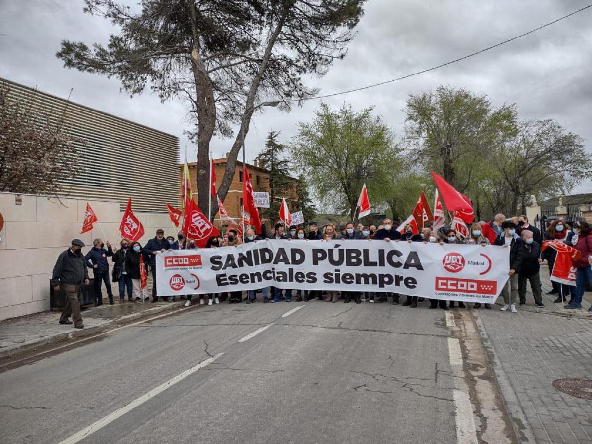 La Unin Comarcal de las Vegas se manifiesta en Valdaracete para defender la sanidad pblica