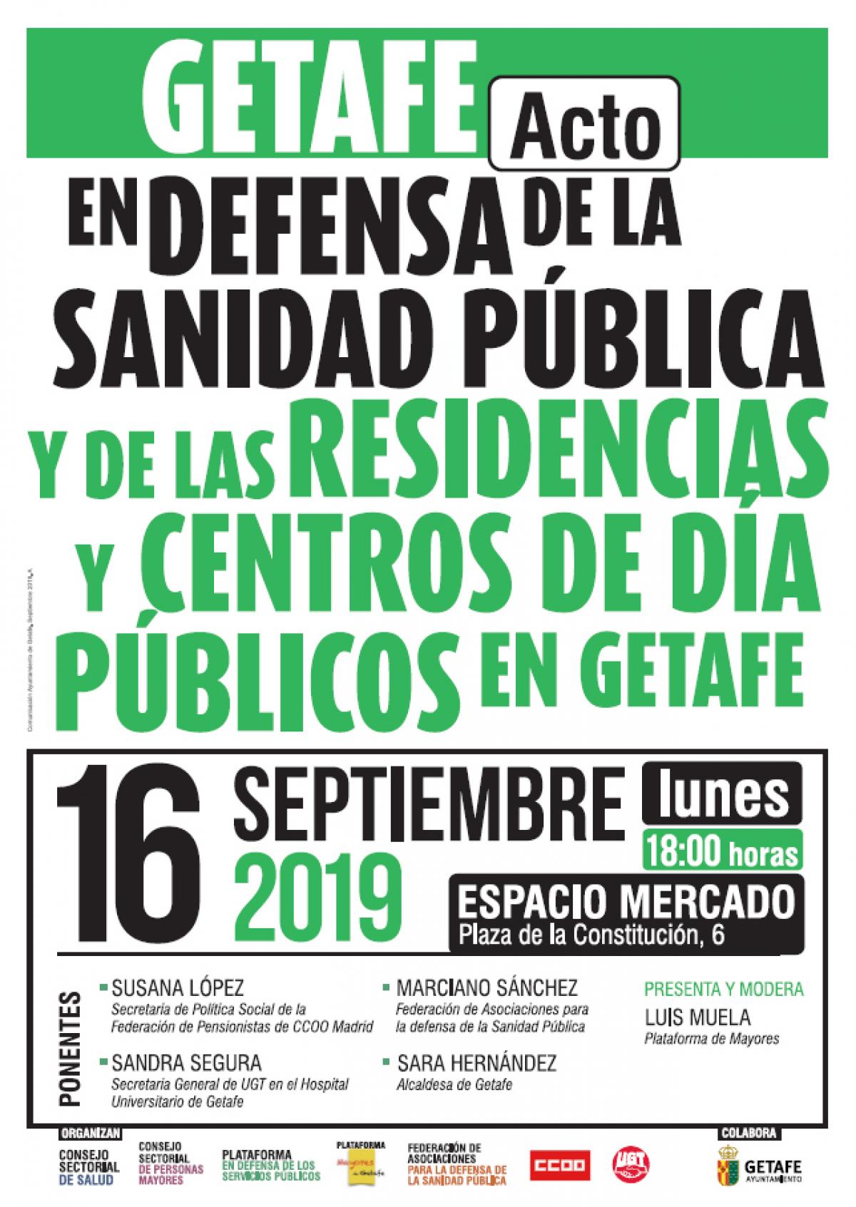 Acto en defensa de la sanidad y de las residencias pblicas