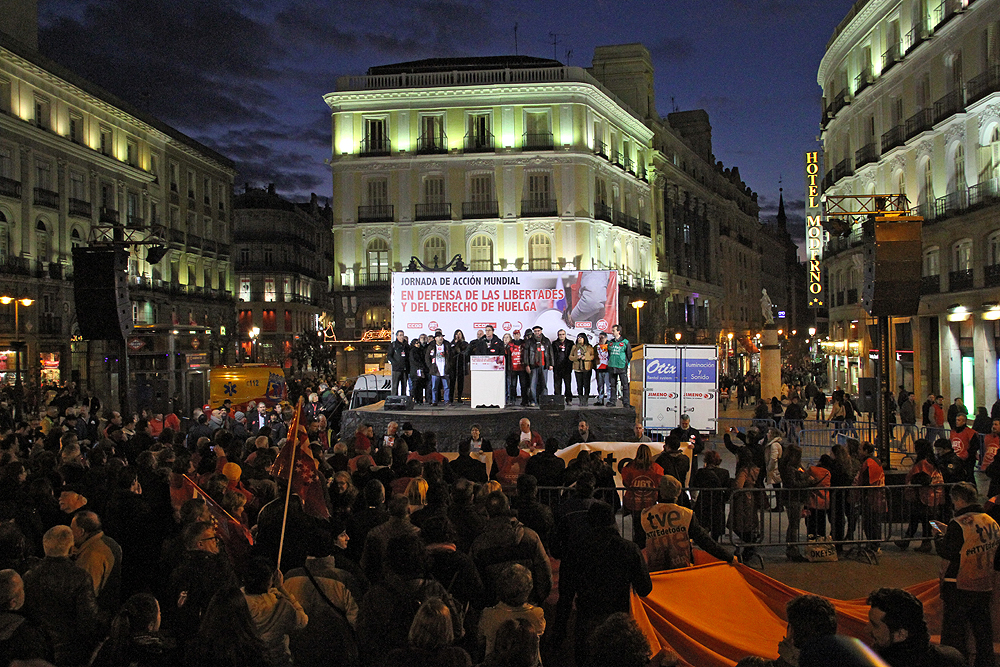 Manifestacin por el derecho de huelga, por las libertades y contra la Ley Mordaza, febrero 2015