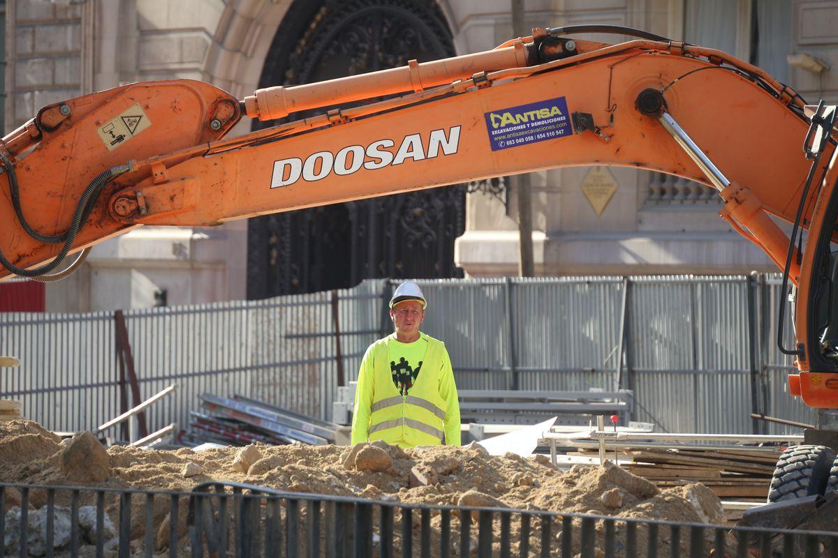 Trabajador en unas obras de Madrid