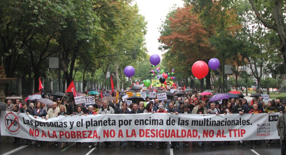 Manifestacin contra la pobreza y contra el TTIP el 17 octubre en Madrid