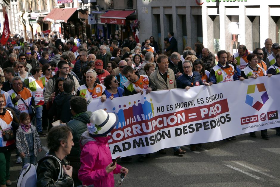 Manifestacin de ex trabajadores de Telemadrid 9/4/2016