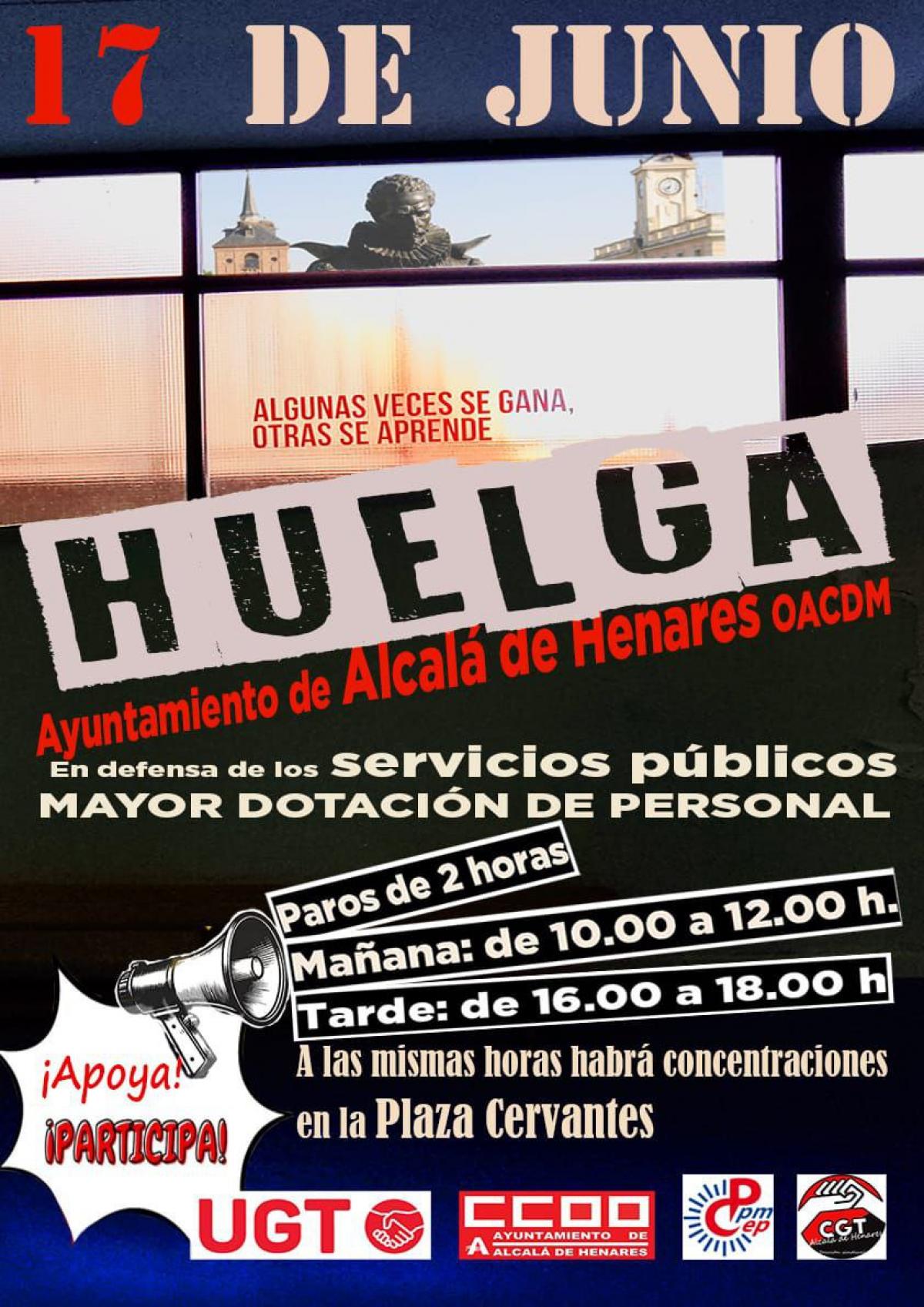 CCOO convoca una huelga parcial en el ayuntamiento de Alcal de Henares