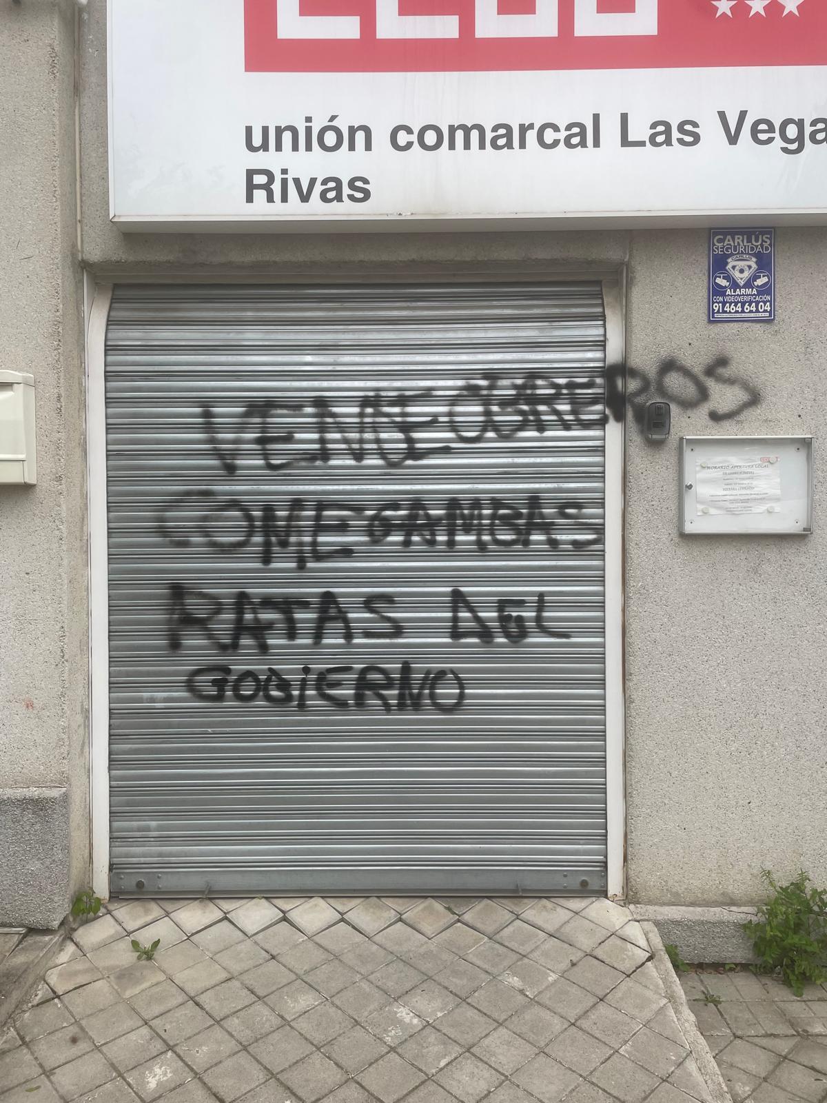 Vandalizada la sede de CCOO en Rivas Vaciamadrid