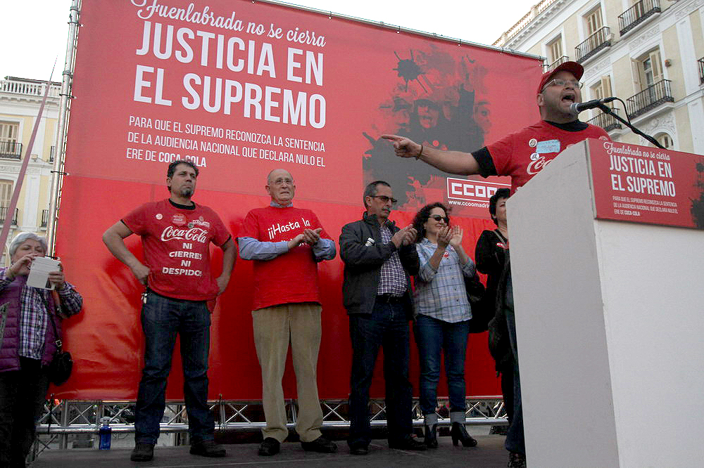 Manifestacin de trabajadores de CocaCola por Justicia en el Tribunal Supremo