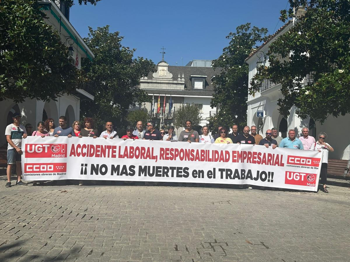 Concentracin en Majadahonda por el ltimo fallecido en accidente laboral en la Comunidad de Madrid