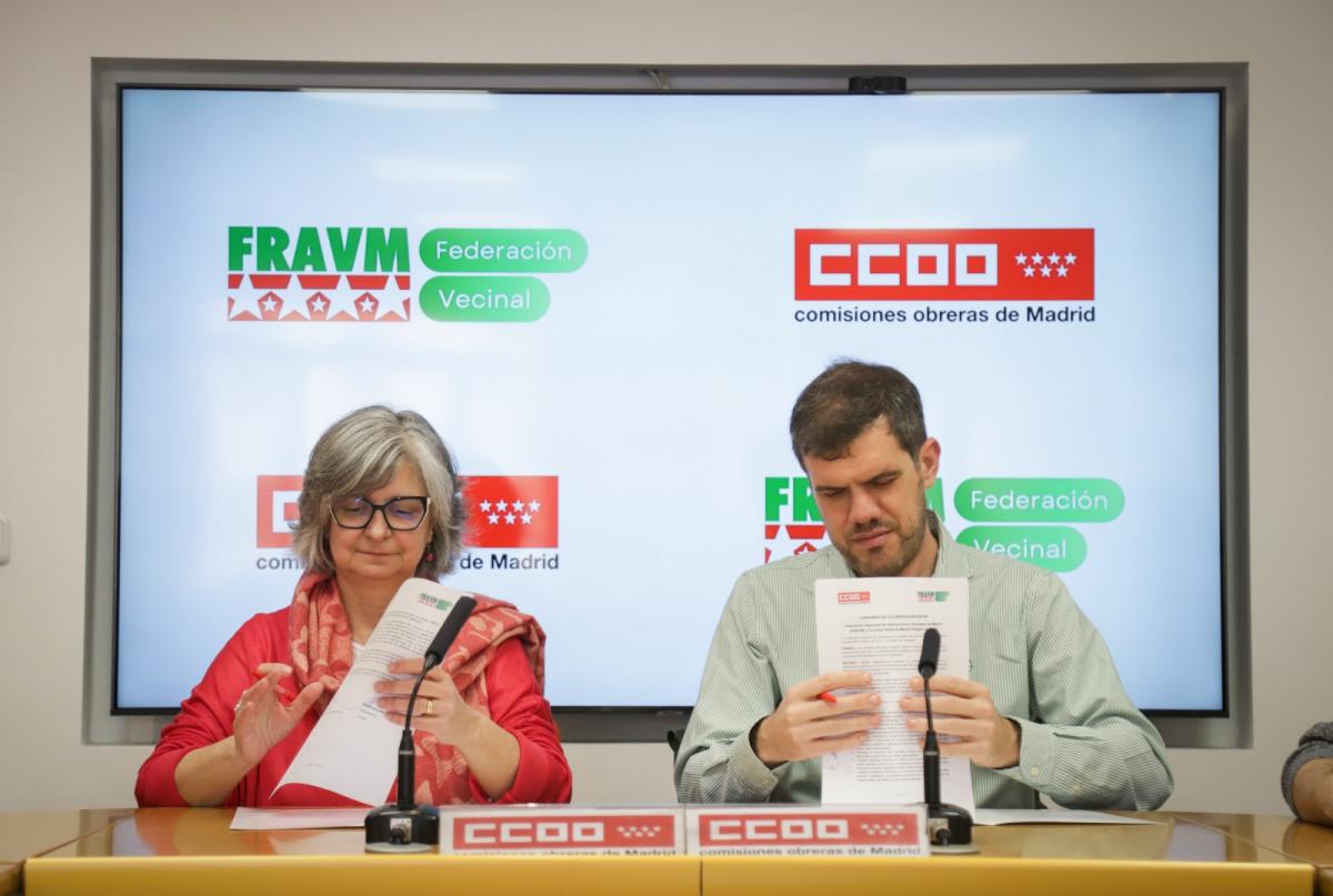 Firma de acuerdo de colaboracin CCOO de Madrid y FRAVM