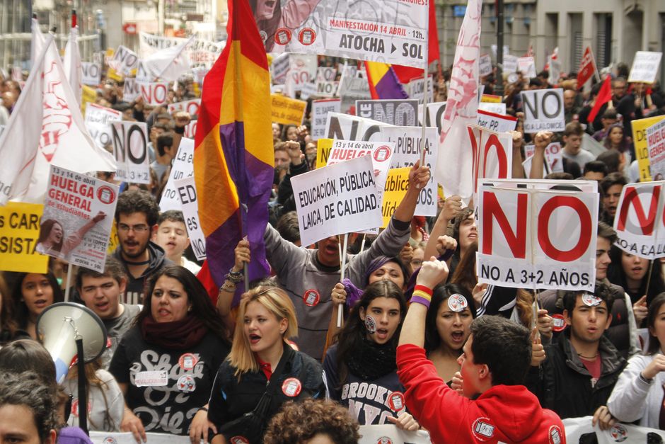 Manifestacin de estudiantes por la derogacin de la LOMCE, Madrid 14-4-2016