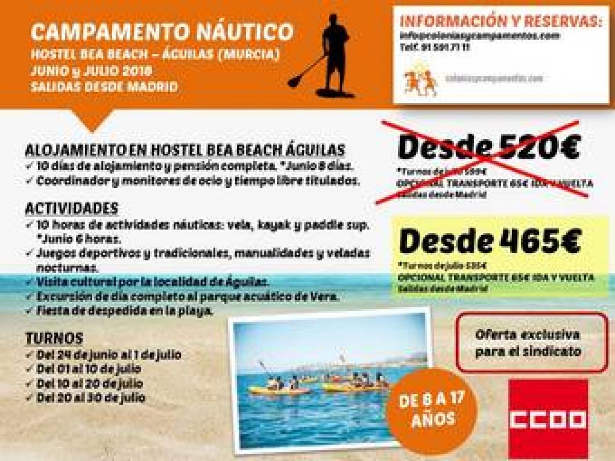 Campamentos nuticos guilas 2018 con VEN-T INTERNATIONAL TRAVEL