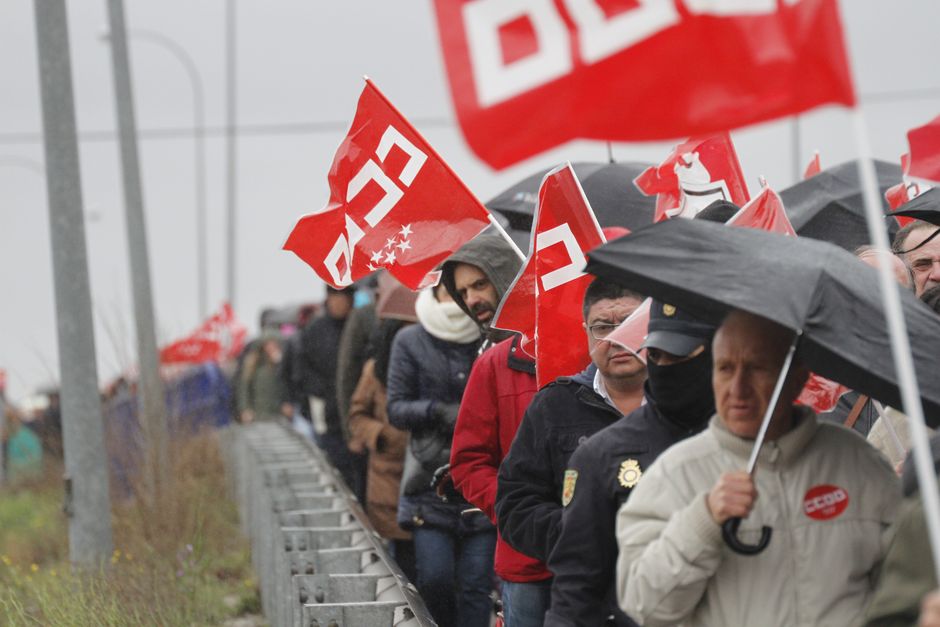 Juicio a los 8 de Airbus, primer da, manifestacion en Getafe y entrada al juicio