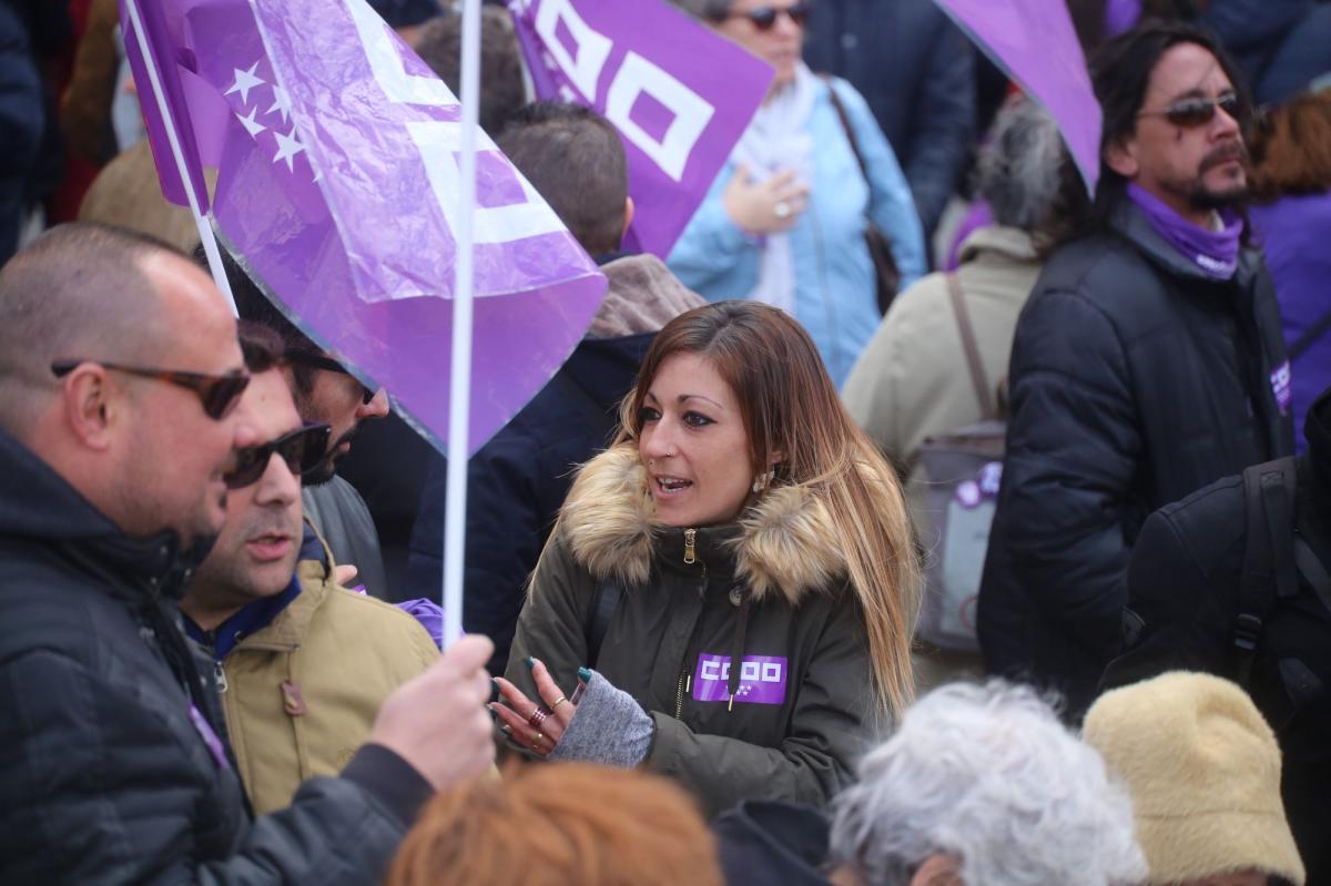 Concentracion Feminismo Sindical en Cibeles Madrid