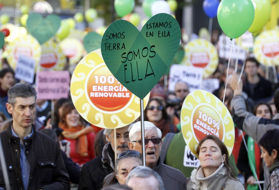 Marcha por el Clima "Frente al cambio climtico, cambiemos de modelo" Madrid 29-11-2015