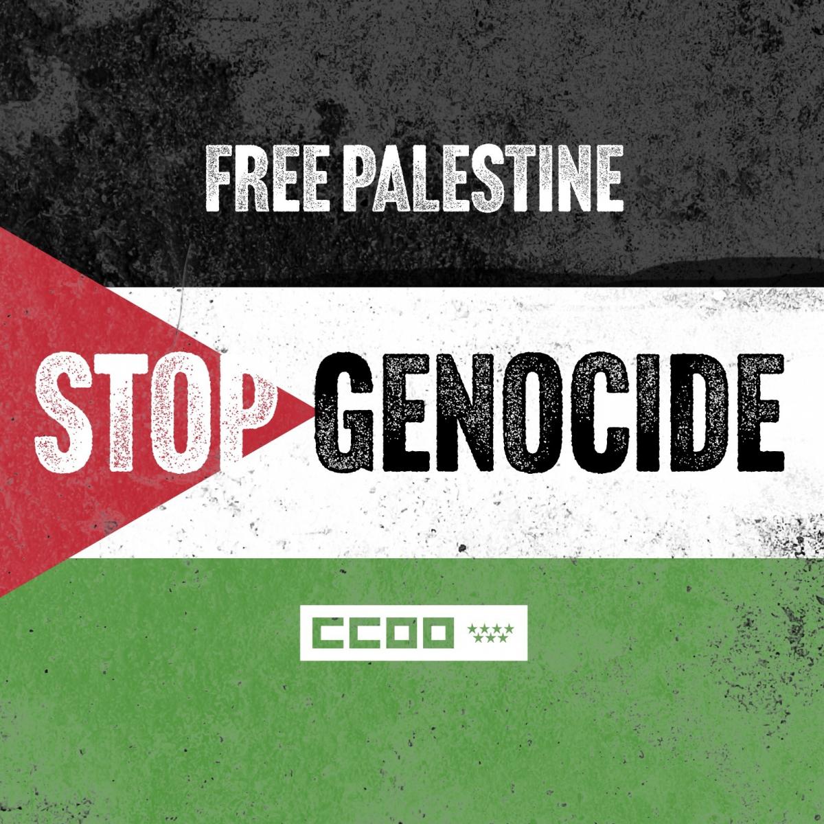 pegatina bandera palestina STOP GENOCIDIO