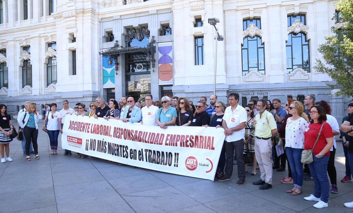 CCOO y UGT de Madrid muestran su rechazo ante la sangra de accidentes laborales