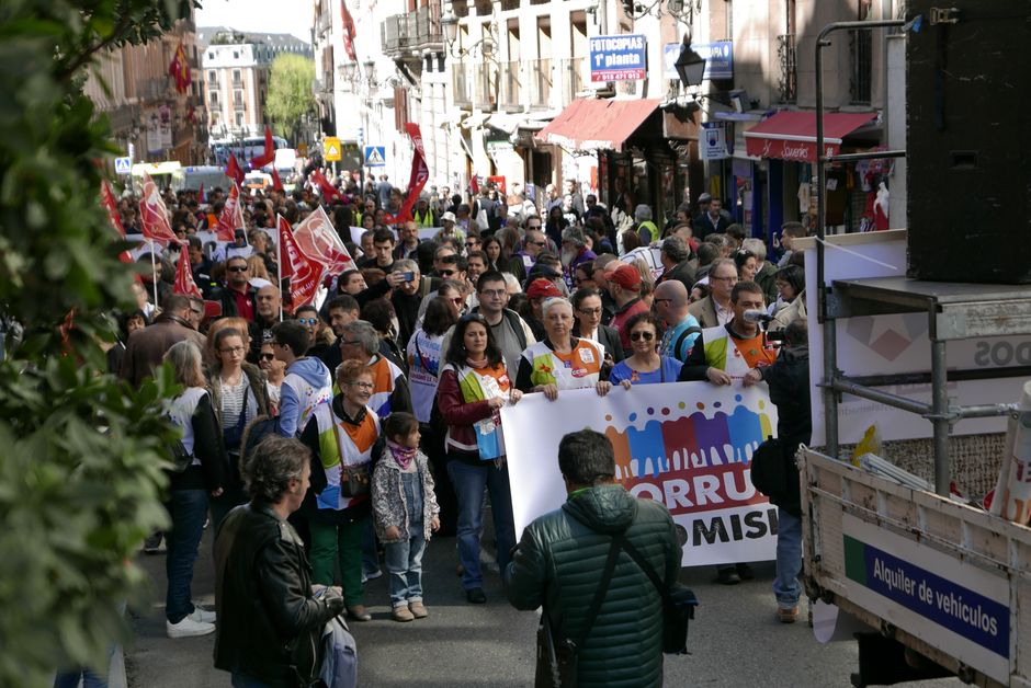 Manifestacin de ex trabajadores de Telemadrid 9/4/2016