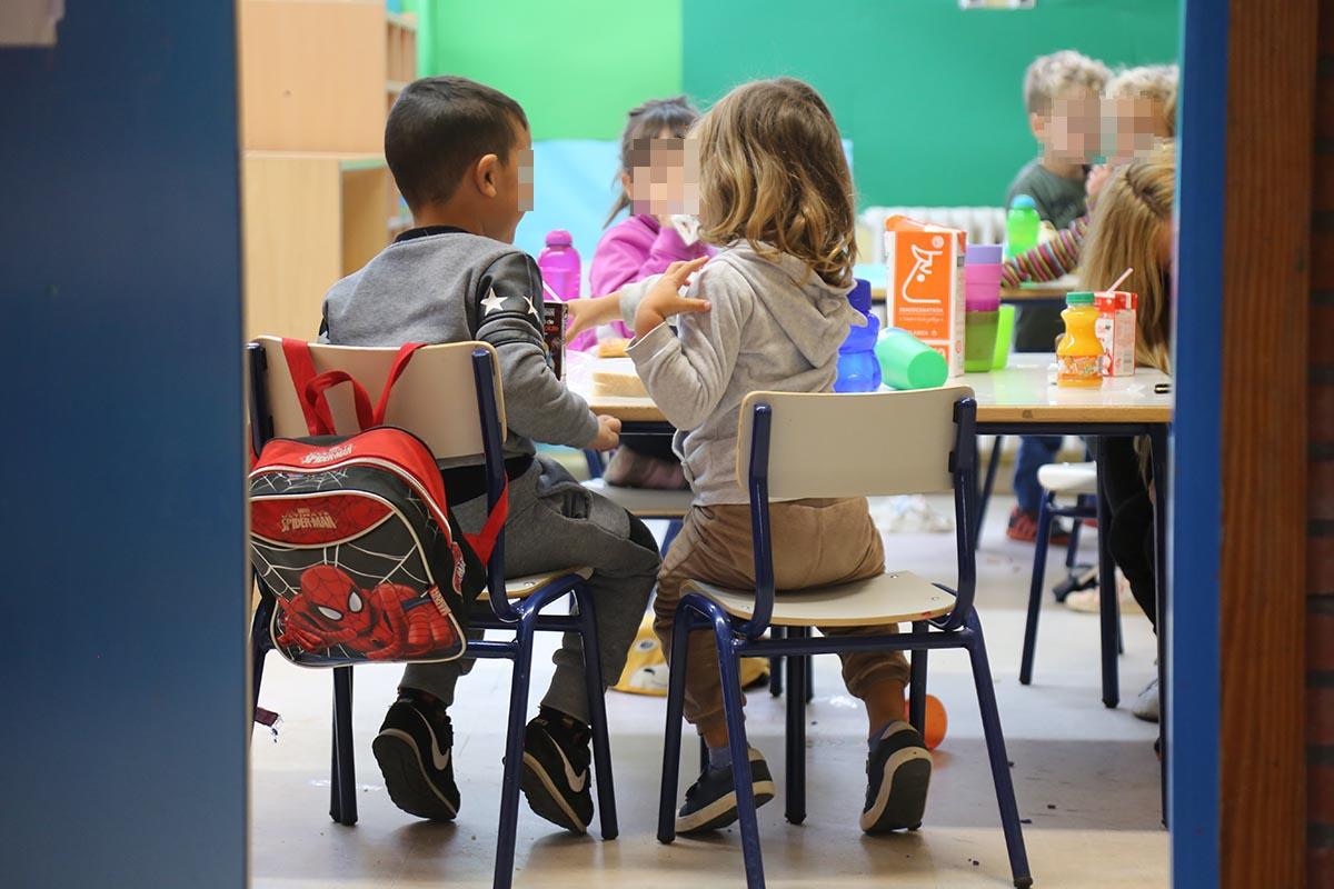 Alumnado infantil en un colegio de Madrid