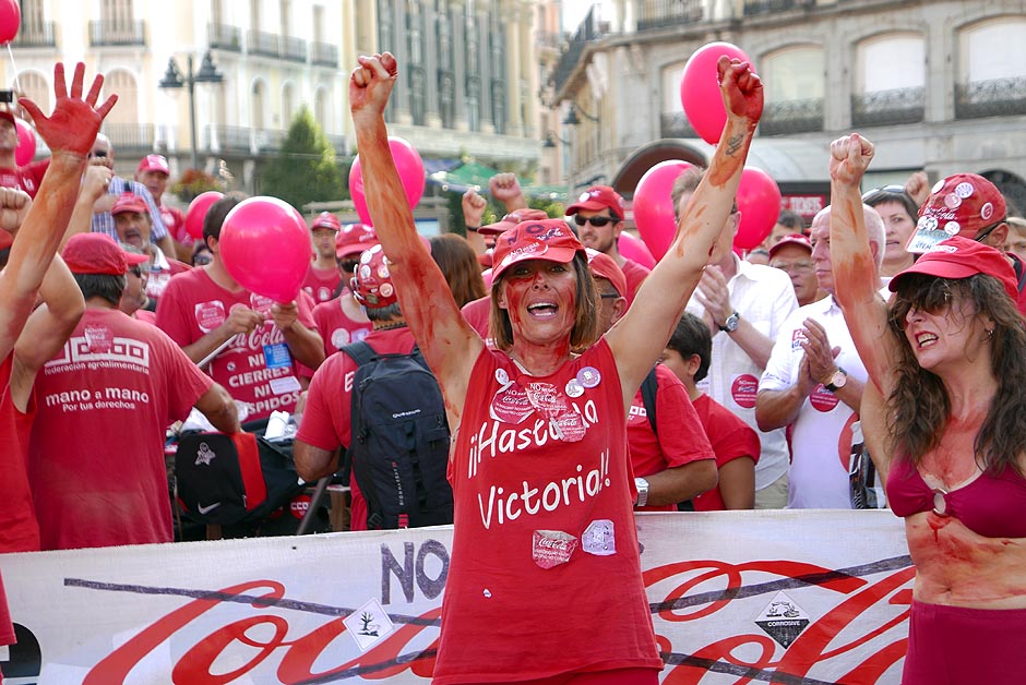 Manifestacin trabajadores de Airbs y Coca Cola