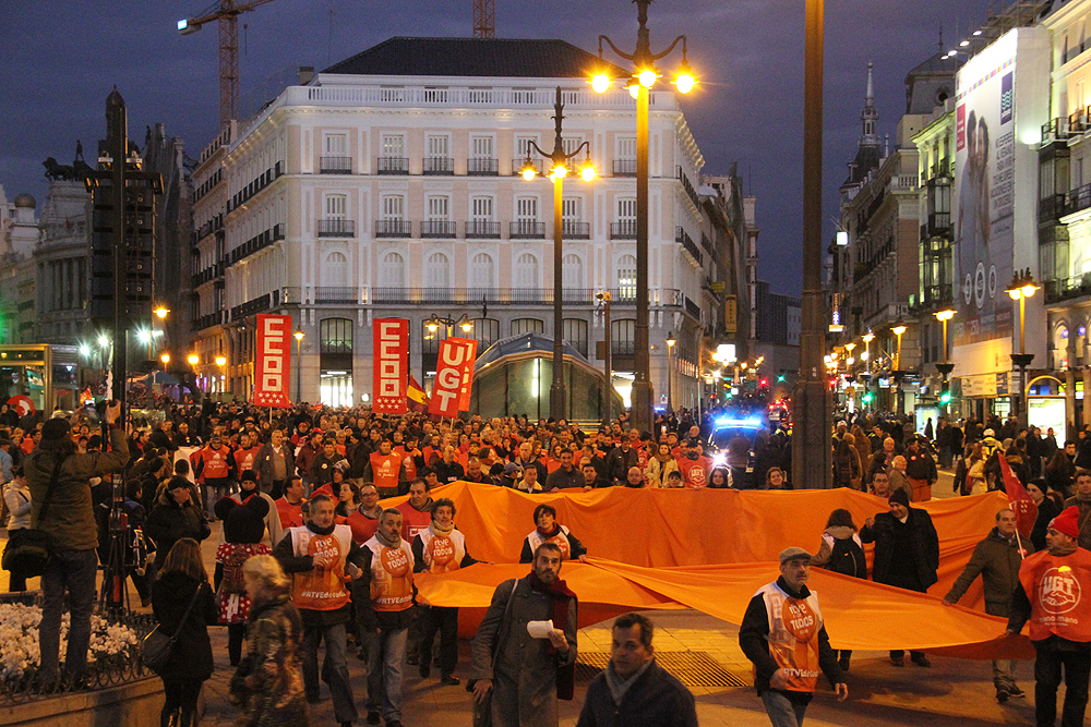 Manifestacin por el derecho de huelga, por las libertades y contra la Ley Mordaza, febrero 2015