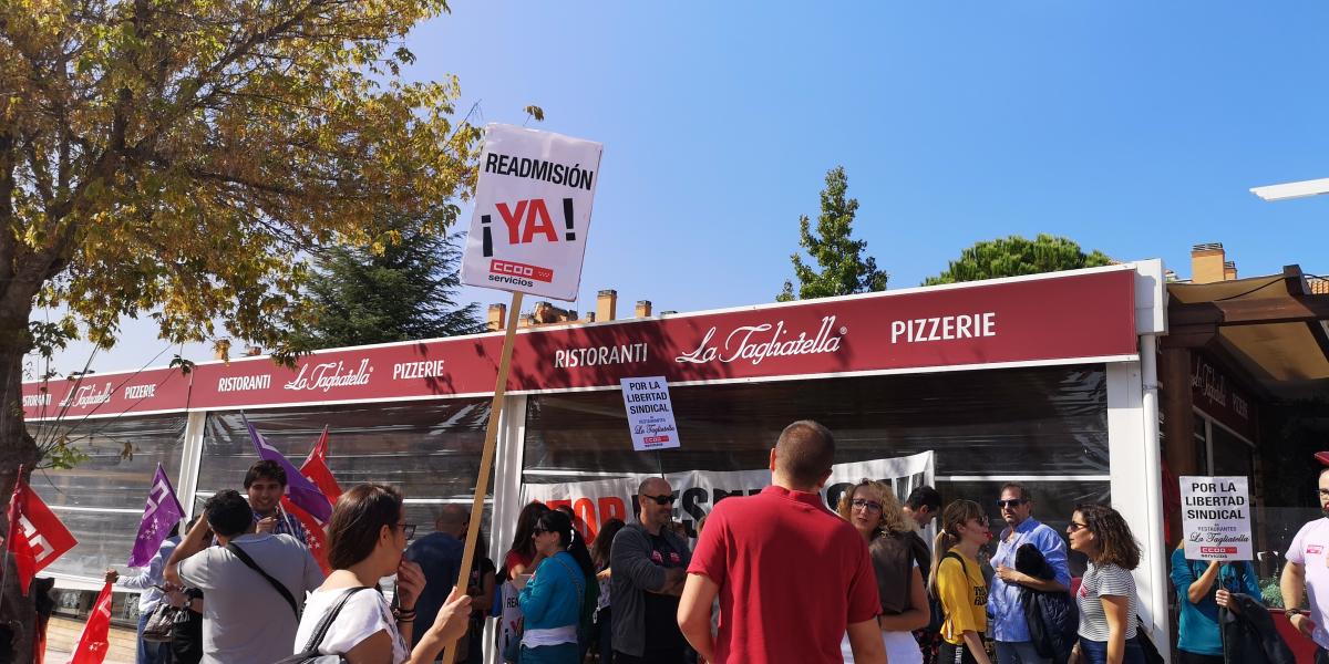 CCOO se moviliza contra los despidos en restaurantes La Tagliatella