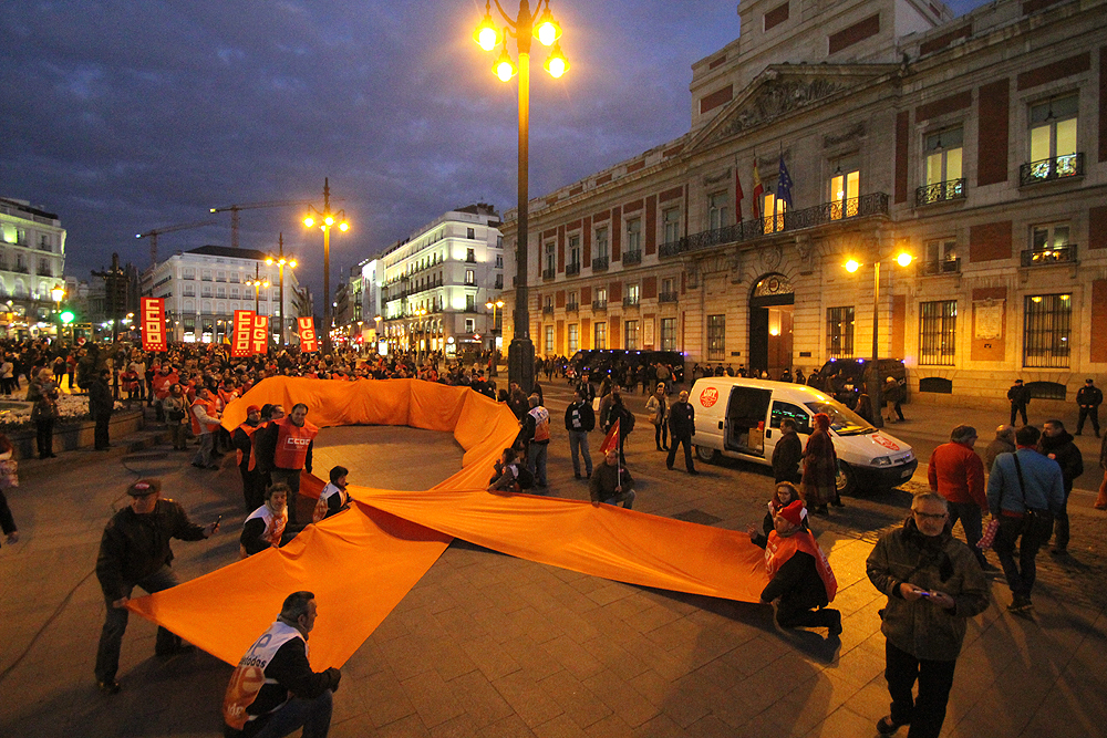 Manifestacin por el derecho de huelga, por las libertades y contra la Ley Mordaza, febrero 2015