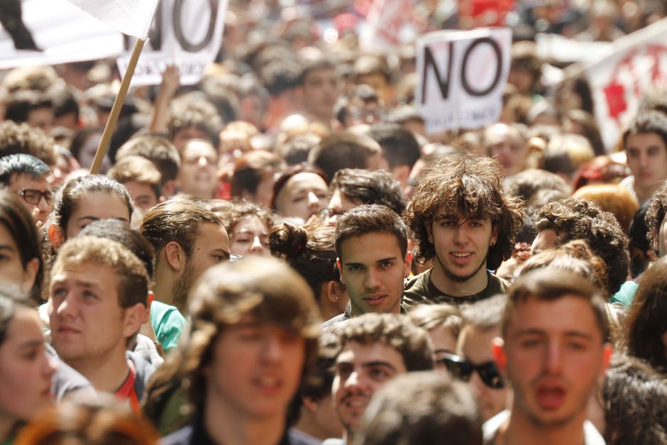 Manifestacin de estudiantes por la derogacin de la LOMCE, Madrid 14-4-2016