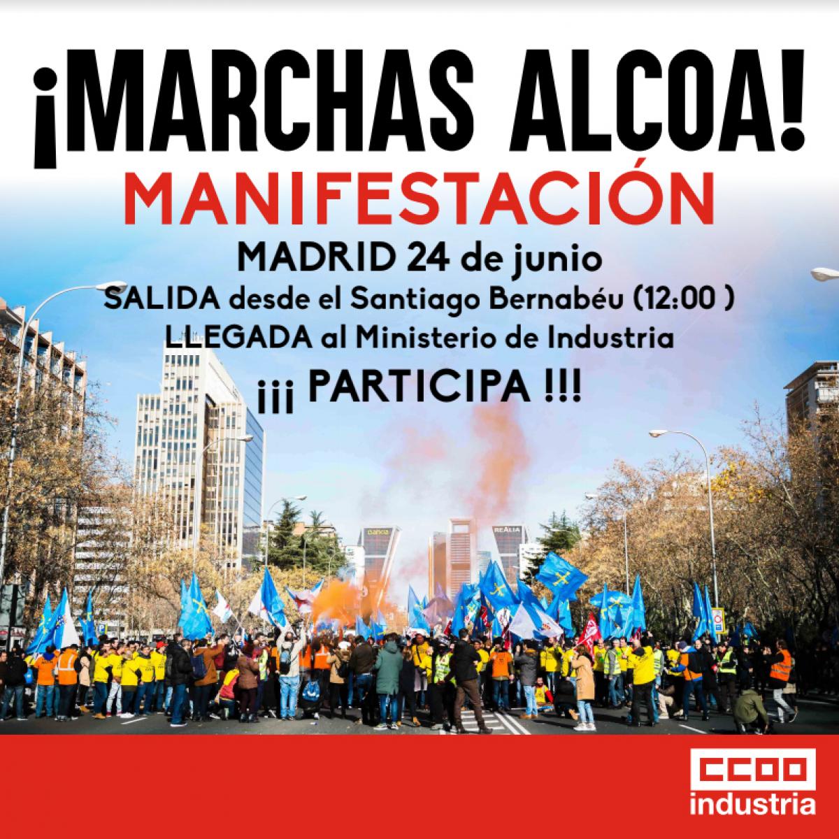 Manifestacin de Alcoa en Madrid