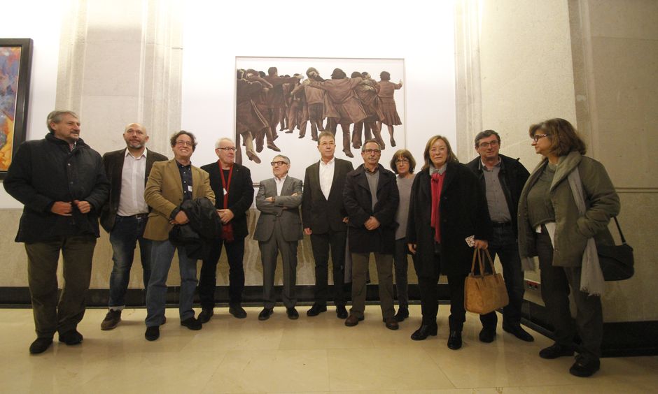 Cuadro El Abrazo de Juan Genovs en el Congreso de los Diputados